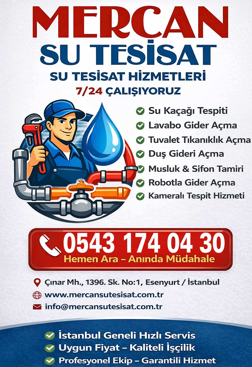 Su tesisatında yaşanan sorunları büyümeden çözmek için erken müdahale ve doğru yöntemler ile hareket ederek sistemin sağlıklı çalışmasını sağlıyoruz